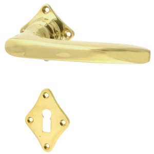 Zimmertürbeschlag aus Messing poliert gold ergonomische Form